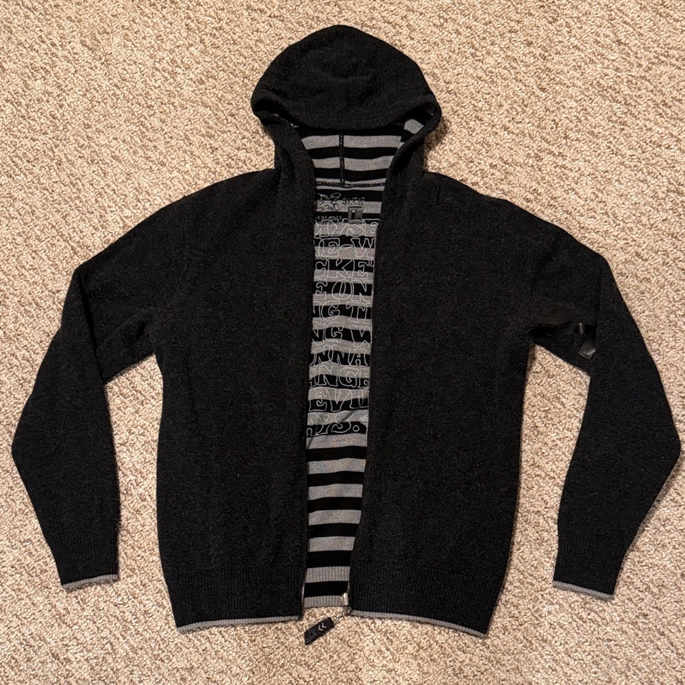 Vintage Y2K Energie Reversible Zip Up Hooded Sweater